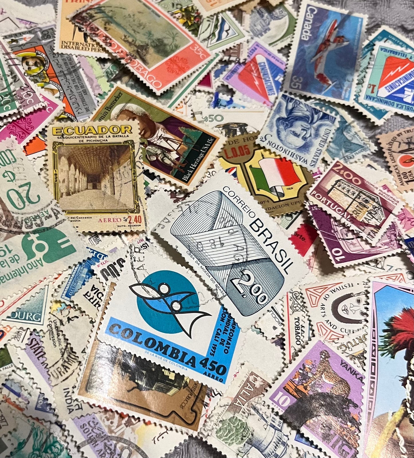 Vintage postage stamp pack