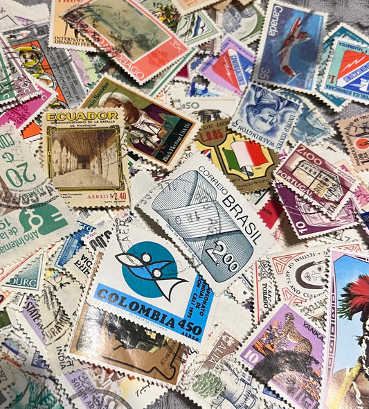 Vintage postage stamp pack
